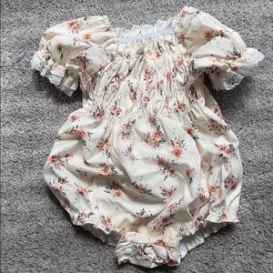 Baby Girl Floral Romper with Lace
